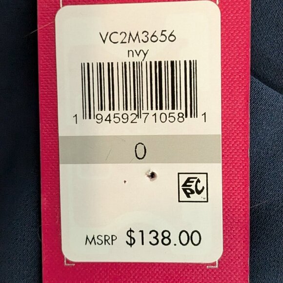 VINCE CAMUTO Navy Blue Knee Length Halter Formal Evening Dress; Size 0 - Picture 6 of 7